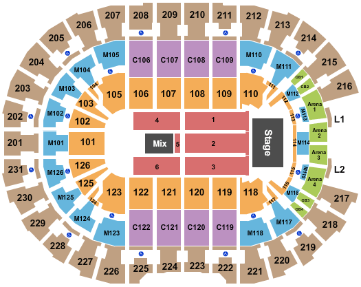 Rocket Arena Rush Seating Chart